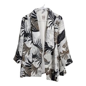 Chicos Printed Drape‎ Blazer Corpgore Business Office Party Vacation Jacket Sz L